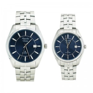 Alexandre Christie AC 8578 Silver Blue Couple